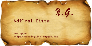 Nánai Gitta névjegykártya